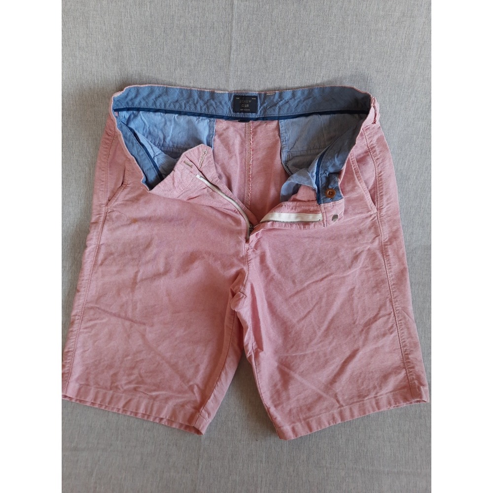 J. Crew Club Men 33X10.5 Pureโ Cotton Lightweight Red Herringbone Chino Short